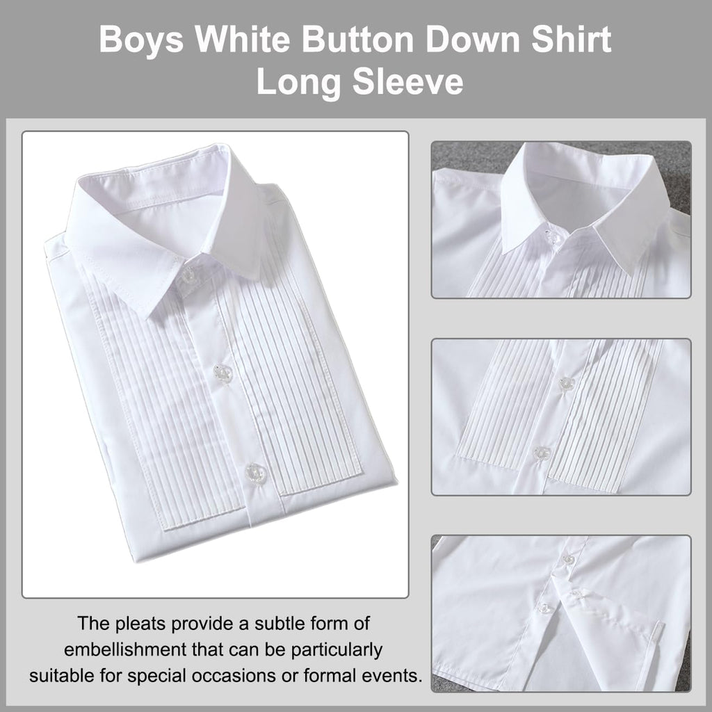 Lycody Boys Suit Vest Set Formal Dress Suits Wedding Outfit, White, Size 8