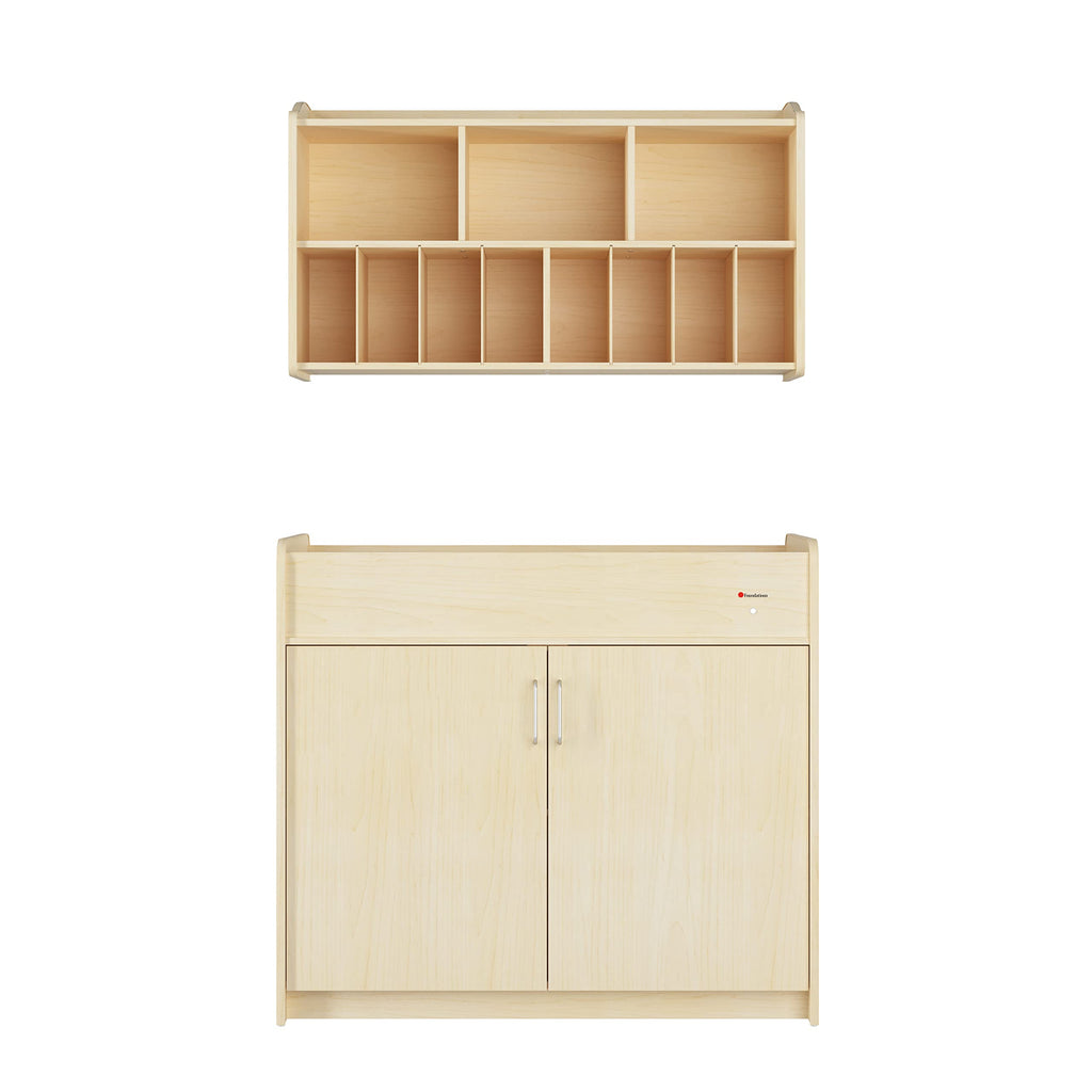 Foundations Wall-Mounted Diaper Organizer for Daycares, Natural