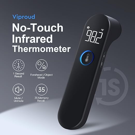 Viproud No-Touch Baby Thermometer for Adults and Kids, Fast & Accurate