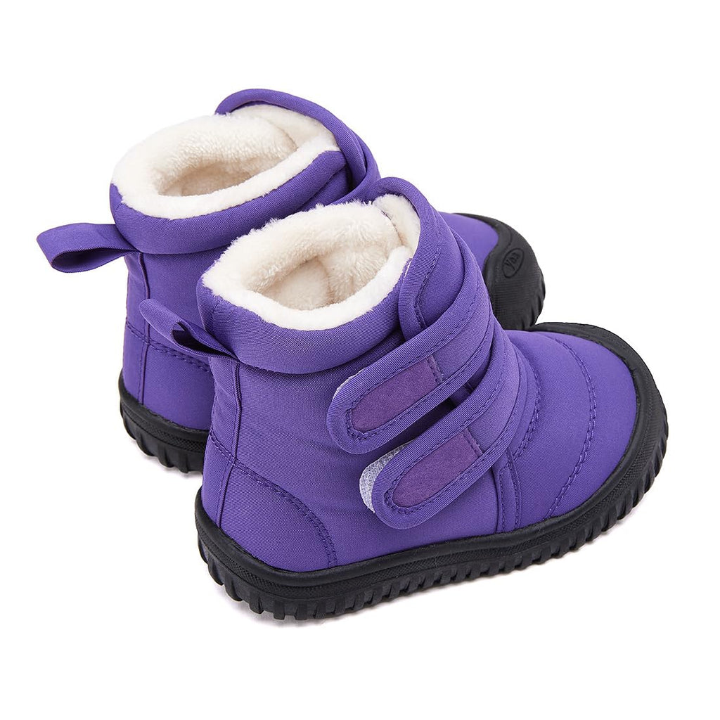 BMCiTYBM Baby Snow Boots Boys Girls Winter Infant Shoes Non Slip 6 9 12 18 24 Months Faux Fur Purple Size 6-12 Months Infant