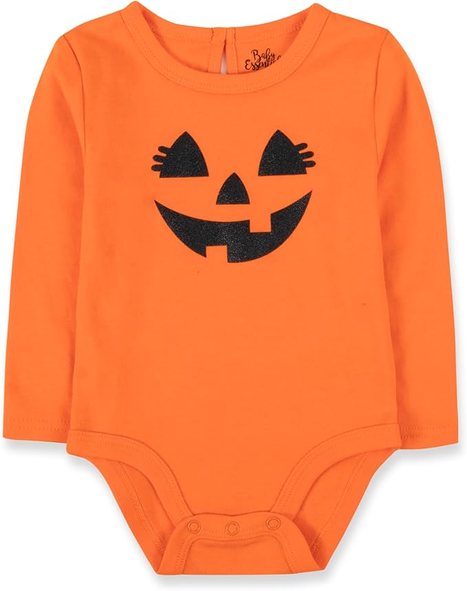 Baby Girl Holiday Outfit 4-Piece Set – Long Sleeve Bodysuit, Pants, Tutu Skirt & Headband – Halloween, Thanksgiving