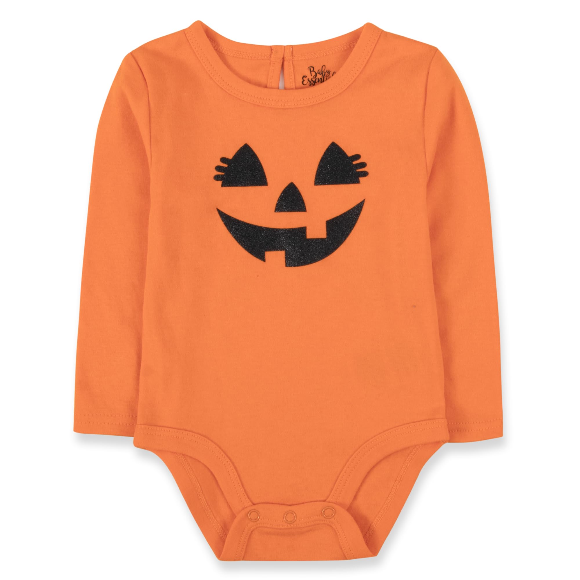 Baby Girl Halloween Outfit 4-Piece Pumpkin Set – Jack-O’-Lantern Bodysuit, Striped Pants, Tutu Skirt & Headband (9 months)