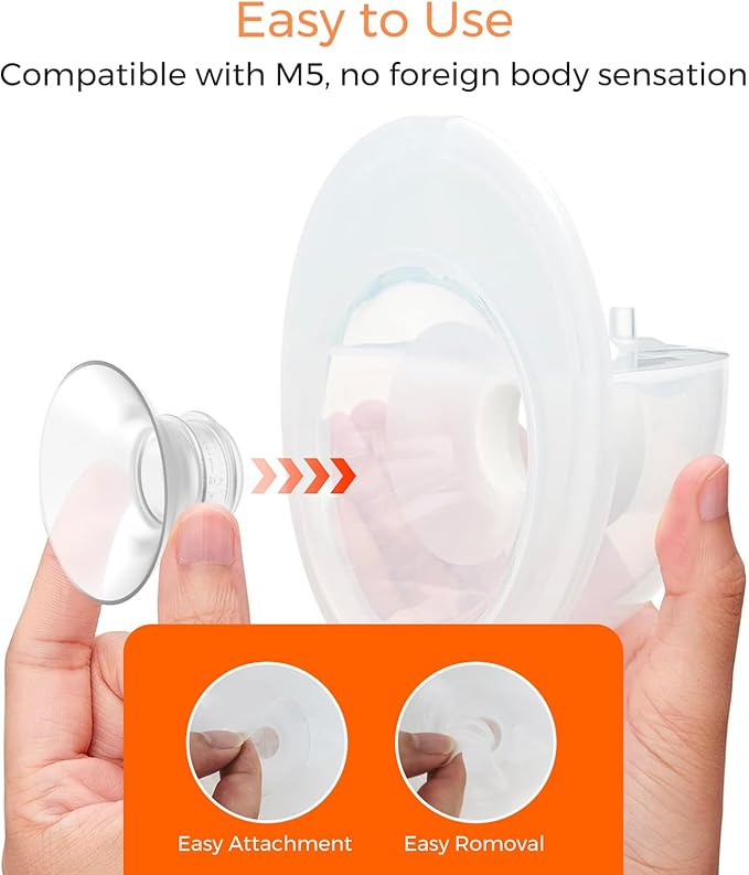 Flange Inserts - 8 Pack (15/17/19/21mm) - Compatible with Momcozy M5/M6/S12 Pro/S9 Pro/V1/V2,Spectra,Medela,Elvie,Lansinoh,24mm Breast Pump Replacement Pump Parts - BPA Free Silicone
