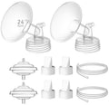 TOVVILD 24 mm Flange Set Compatible with Spectra/Motif Luna Wide-Mouth Bottles, Breast Pump Parts Includes Breast Shield Tubing Valve Backflow Protector, Not Original Spectra Accessories