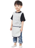 Plie Kids Painting Apron – Waterproof Art Smock for Toddlers & Preschoolers, Messy Play, Baking, Crafts, Cooking, Sensory Activities, Mealtime (Ages 1–10), Navy Heart Dot (26-M)
