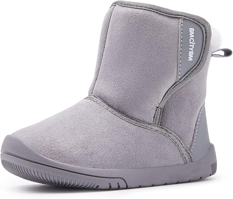 BMCiTYBM Baby Snow Boots Warm Winter Fur Lined Baby Shoes Grey 6-12 Months