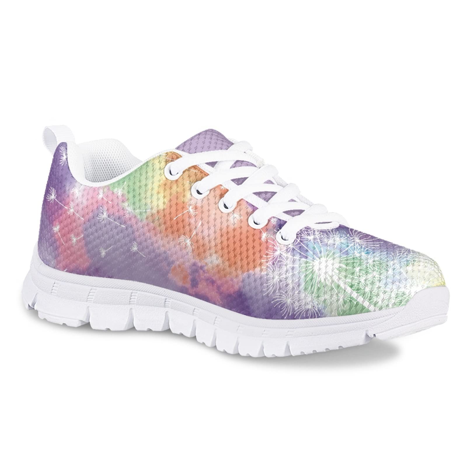 MARSVOVO Toddler Girl Slip On Sneakers Lightweight Breathable Athletic Slip On Girl Running Shoes Comfortable Classic Lace-up Resistant Tennis Play Sport Learning to Walk Shoes Tie-Dye Size 11 US