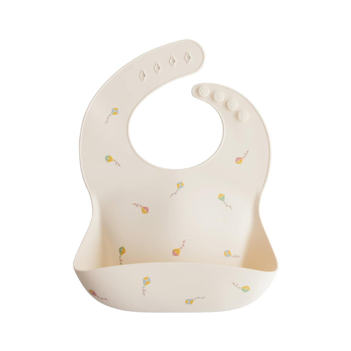 mushie Silicone Baby Bib | Adjustable Fit Waterproof Bibs (Rainbows)