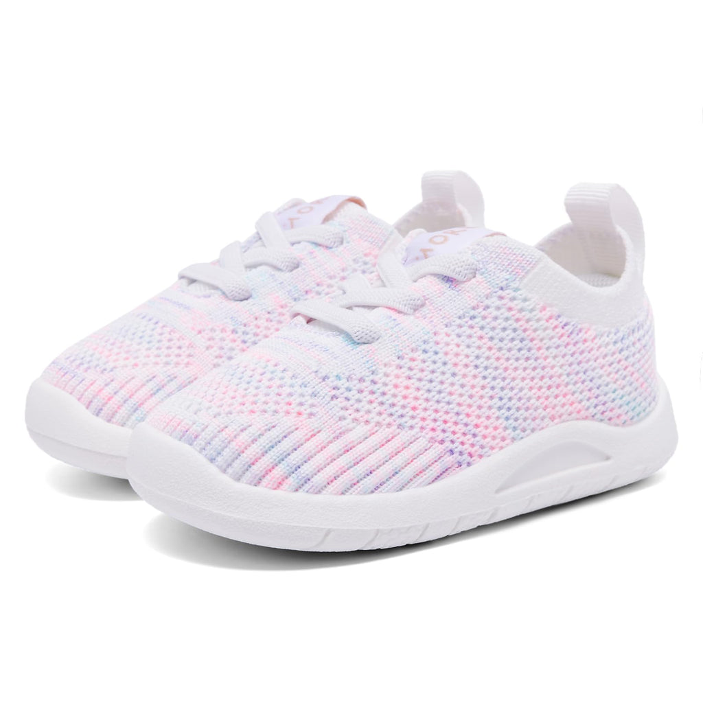 MORENDL Toddler Shoes Baby Walking Sock Shoes Infant Sneakers Boy Girl Barefoot Tennis Shoe Non-Slip Brethable Mix Size 7
