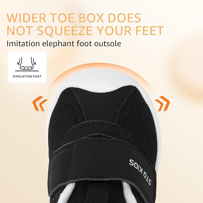 Baby Shoes Wide Toe Box Infant Boy Girl First Walker Shoe Toddler Crib Barefoot Sneakers Non-Slip Sole Soft Breathable Mesh Lightweight Walking Indoor Newborn Chubby Babies 6 9 12 18 24 Months