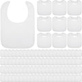 Toulite 6 Pcs White Bibs for Baby Washable Reusable Waterproof Cotton Feeder Bibs with Double Sided Design for Baby Shower Activity and Gifts