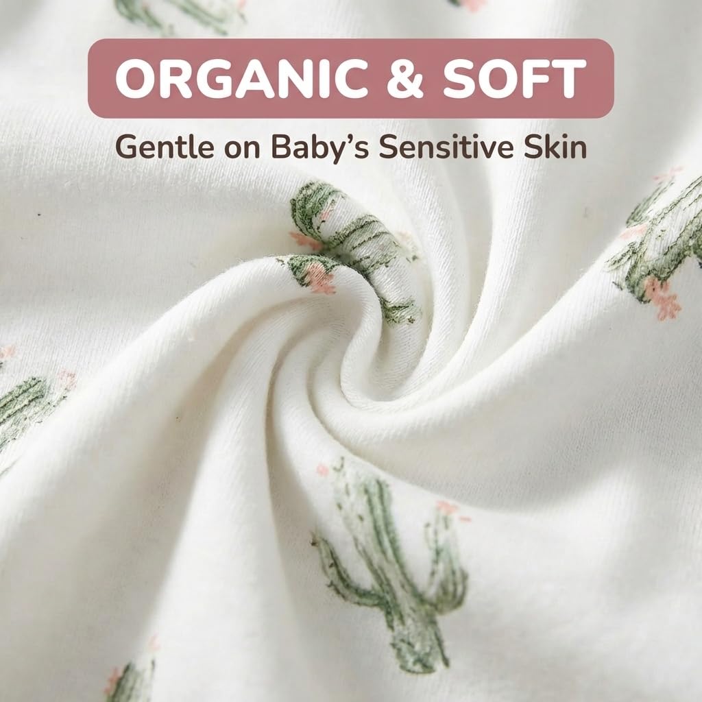 Cherie Kids Organic Cotton 0-6M Unisex Newborn Baby Sleepers Pajamas