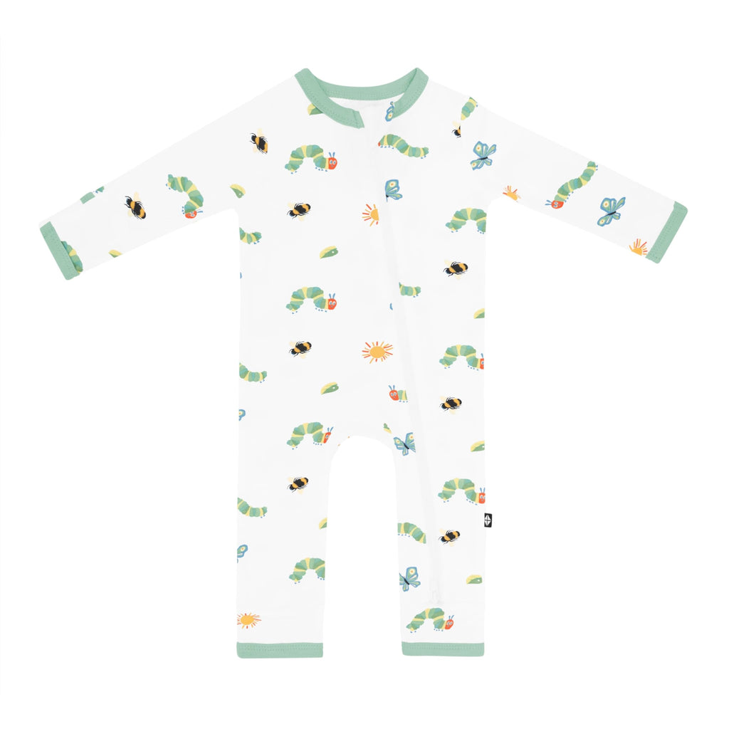 KYTE BABY Infant and Toddler Dual Zipper Romper, Ultra-Soft Rayon Made From Bamboo Sleeper, Boys and Girls Pajamas (12-18 Months, The Very Hungry Caterpillar™ and Friends)
