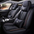 Full Set of Universal Fit Automotive Seat Covers fit for Suzuki 1999-2025 95% Models, PU Leather Automobile Interior Sets with Headrest & Back Pillow Black & Coffee Line