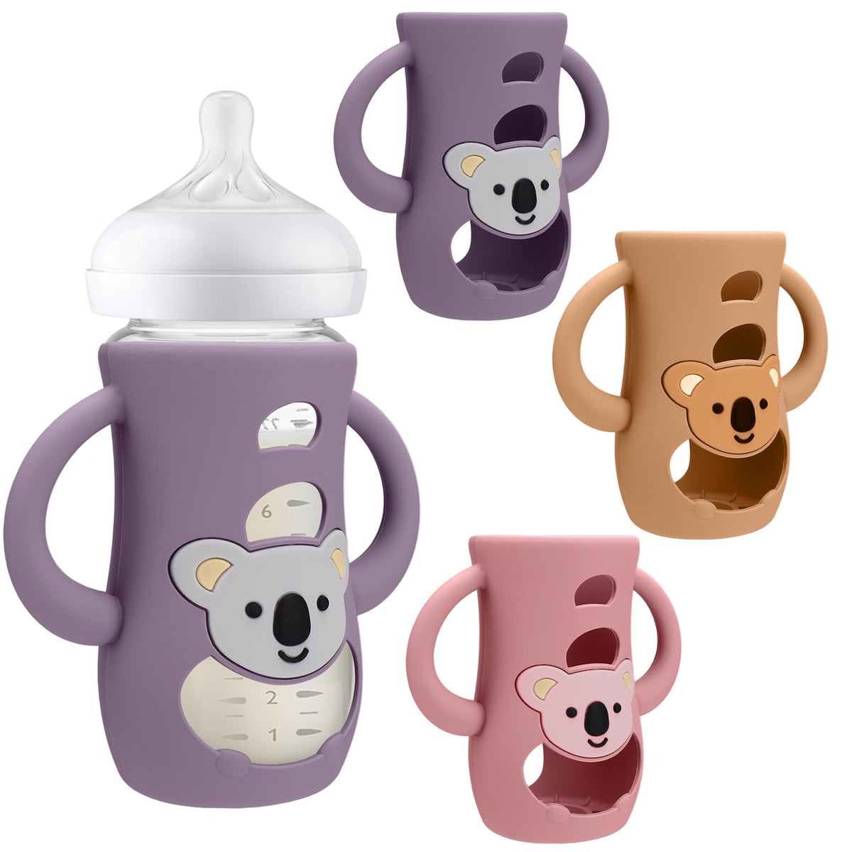 BUSOHA 3 Pack Silicone Sleeves for Philips Avent Natural Baby Bottle