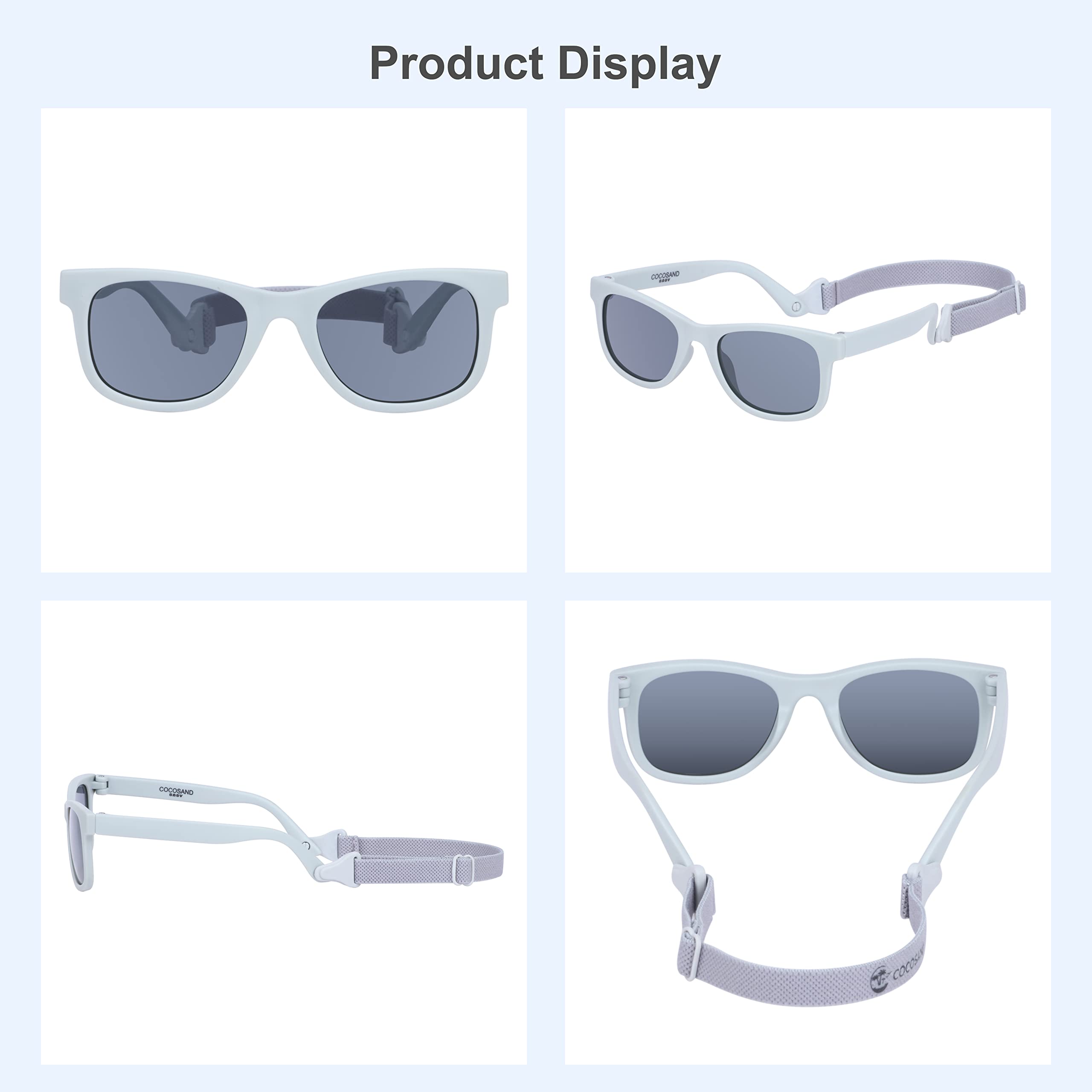 COCOSAND Flexible Polarized Baby Sunglasses with Strap
