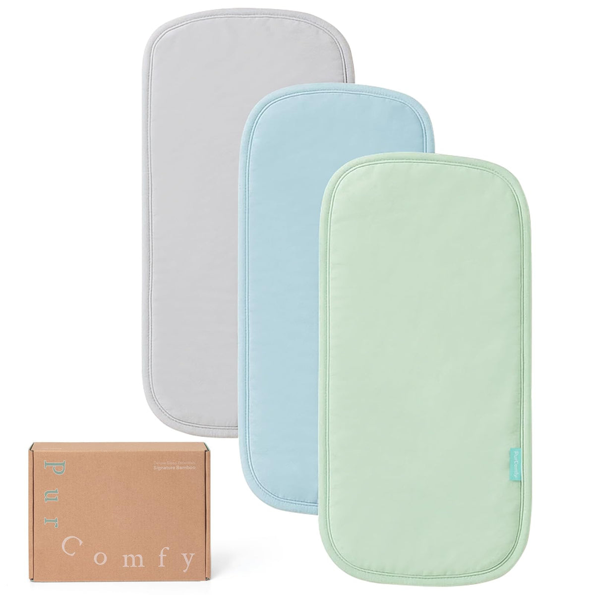 PurComfy Supersoft Bamboo Viscose Burp Cloths, 3-Pack, Large 21” x 10”