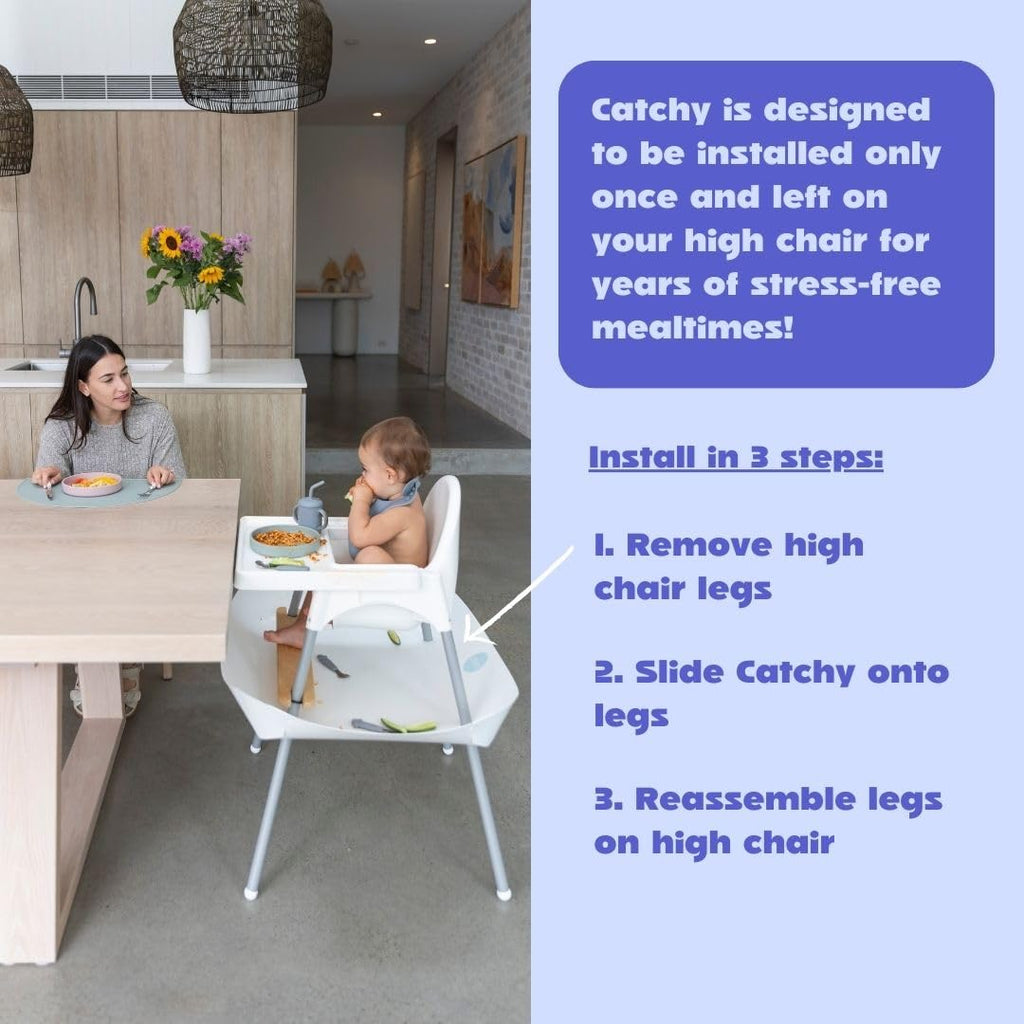CATCHY - Food Catcher - Compatible with IKEA Antilop High Chair + 11 Other High Chairs - Highchair Sold Separately - Baby & Toddler Food & Mess Catcher - Under High Chair Accessory