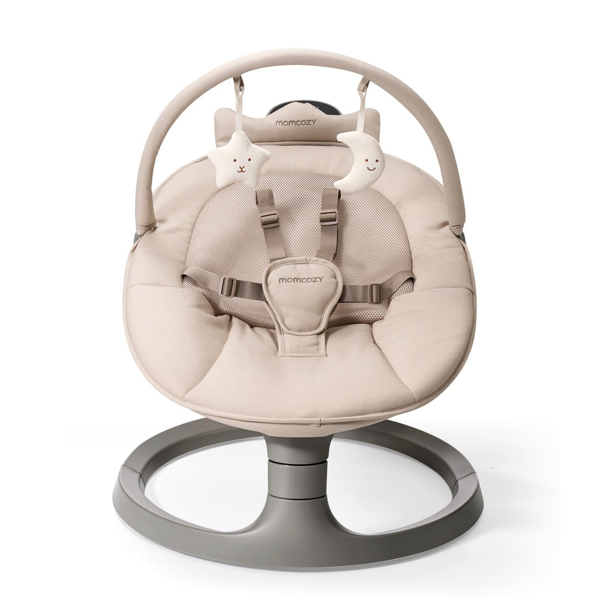 Momcozy 2-in-1 Electric Baby Swing, Dual-Arm Support System, Khaki