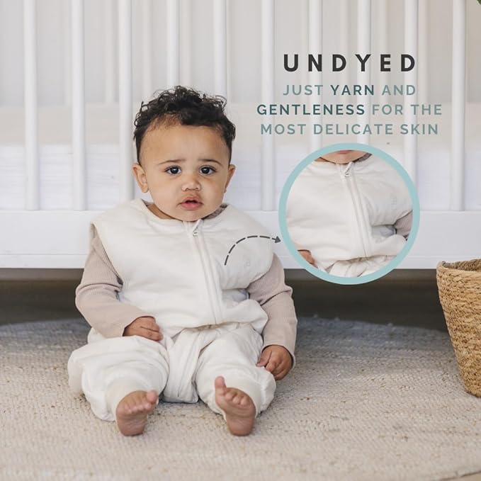 Tealbee Dreamsuit Toddler Sleep Sack with Feet – Walker Sleep Bag with Legs, Rayon made from Bamboo, All Season 1.2 TOG, 2-Way Zipper, 12m-2T - Undyed