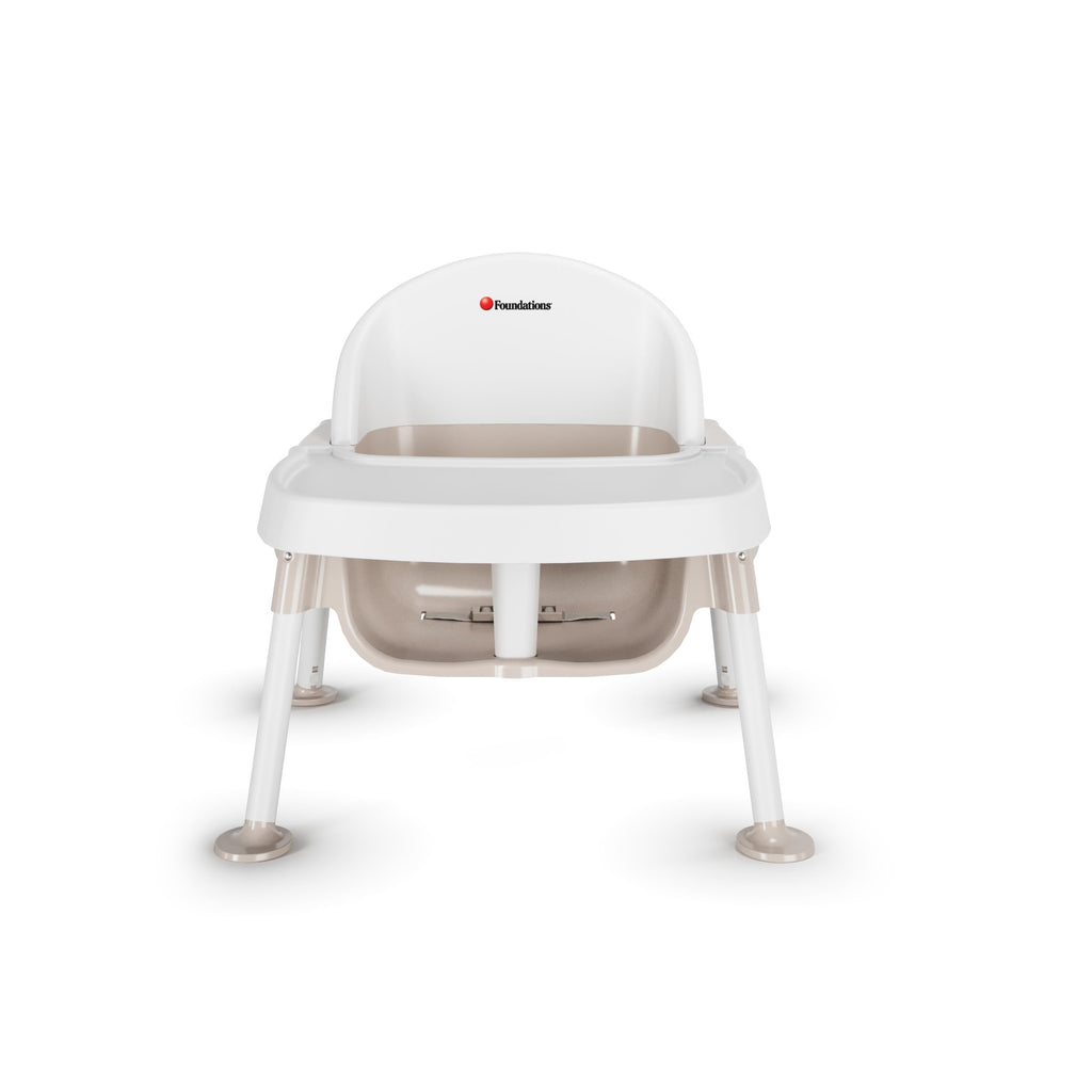 Foundations Secure Sitter 5" Feeding Chair Highchair, White/Tan