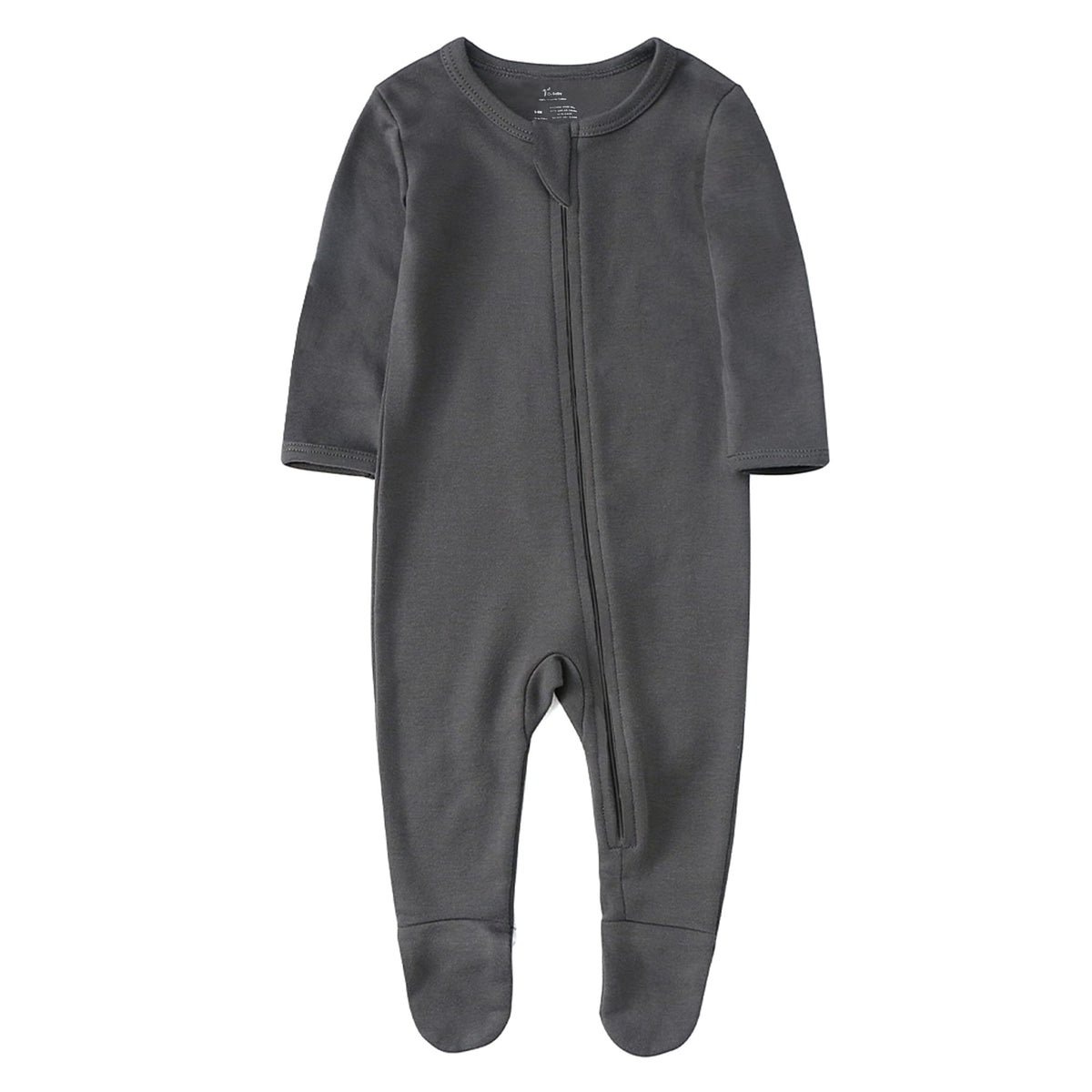 O2 BABY Baby Boys Girls Organic Cotton Zip Front Sleeper Pajamas, Footed Sleep 'n Play （6-12Months, Ivory）