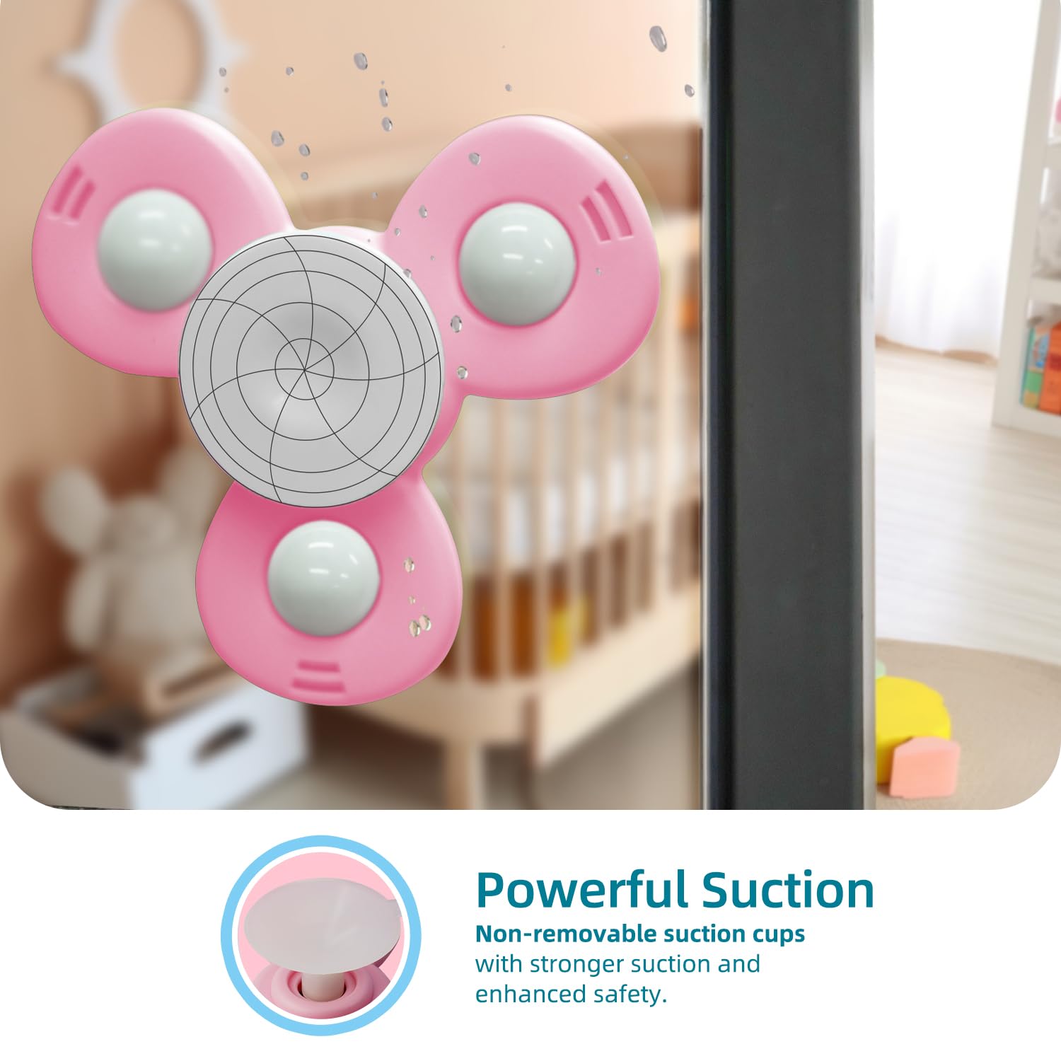 LiKee Strong Suction Cup Fidget Rotating Sensory Bath Toys for Baby Christmas Stocking Stuffers, Airplane Car Travel Table & Window Toys for Toddler Boys and Girls, 10+ Months
