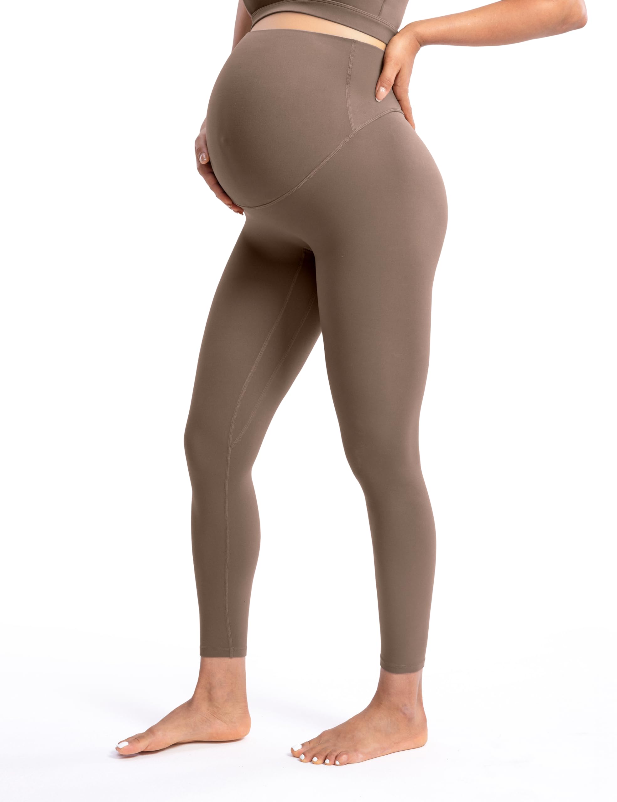 POSHDIVAH Creamluxe Maternity Leggings 25" Coffee X-Large