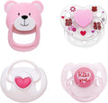 MAREBABY Pink Style Magnetic Pacifier Set 4 Pieces for Reborn Baby Dolls Feeding Toy Accessories Set for Kids Gift