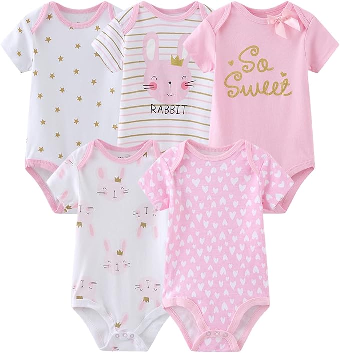 Newborn Layette Gift Set Bodysuits Pants for Baby Girl and Boy 24 Piece 100% Cotton Essentials and Accessories