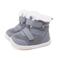 BMCiTYBM Baby Snow Winter Boots Boys Girls Shoes Warm Double Strap Non Slip First Walking Infant 6 9 12 18 24 Months Grey Size 6-12 Months Infant