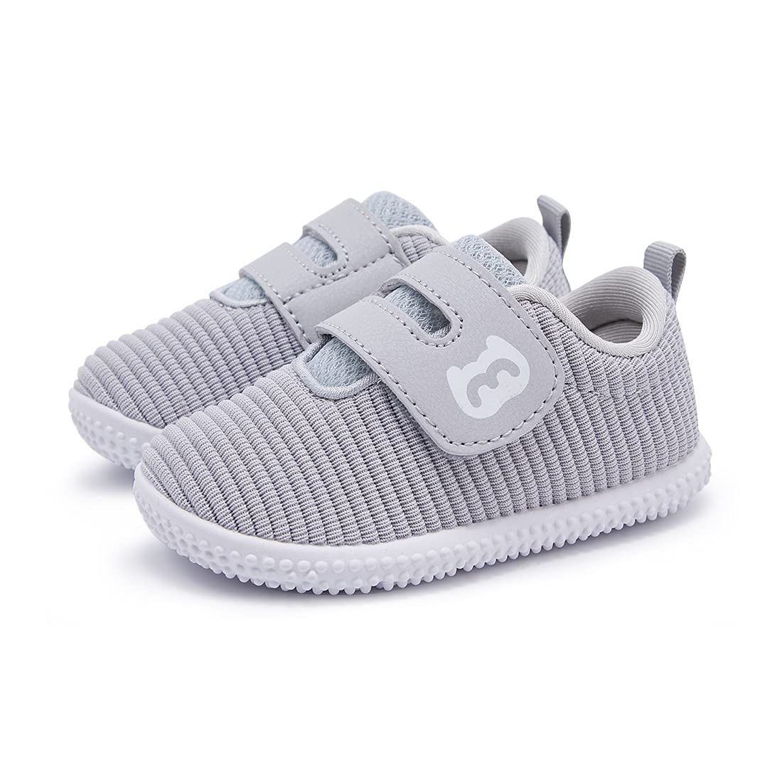 BMCiTYBM Toddler Walking Shoes Baby Boy Girl Barefoot Sneakers Grey Size 7