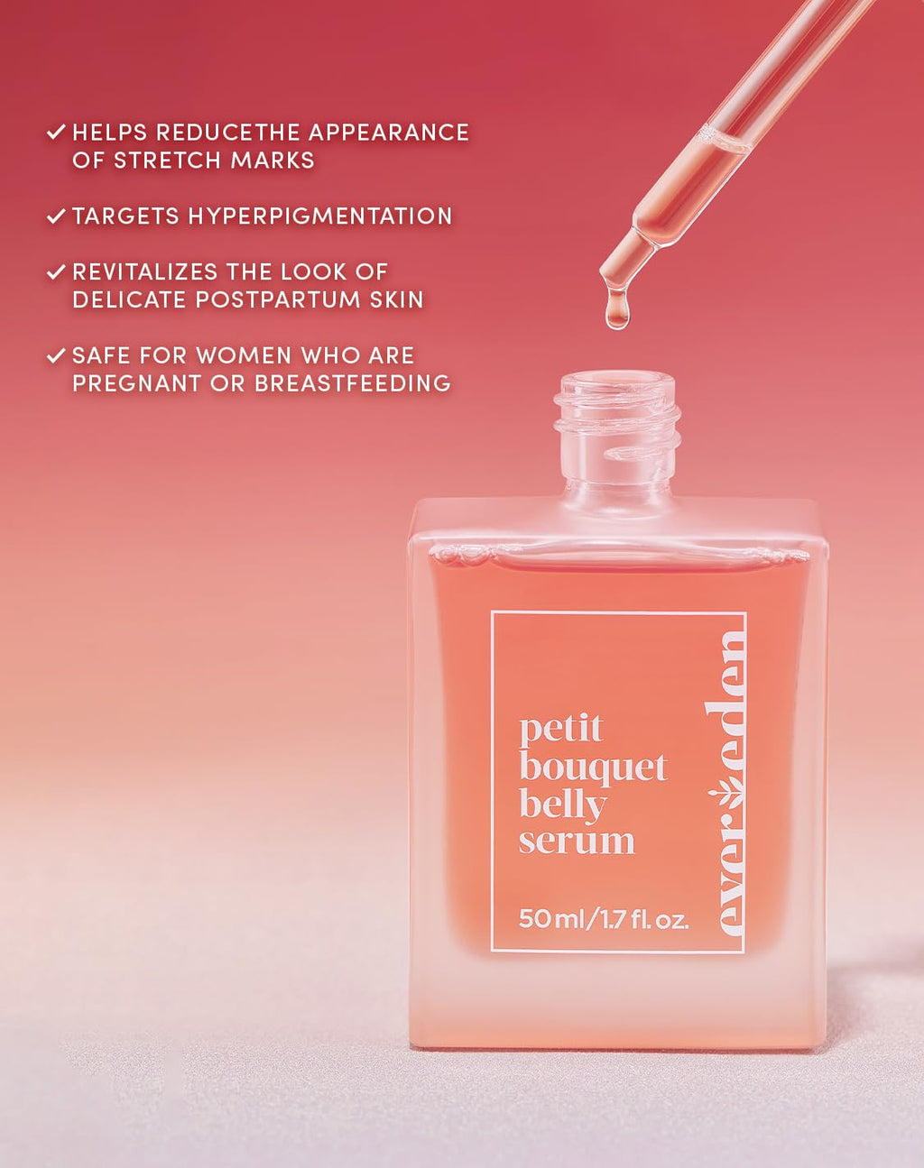 Evereden Belly Serum, Stretch Mark Oil for Pregnancy & Postpartum, Vegan
