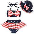 Little Baby Girls 4th of July Swimsuit Independence Day Bikini American Flag Bathing Suit Swimwear Stars Stripes Beach Set 12-18 Months