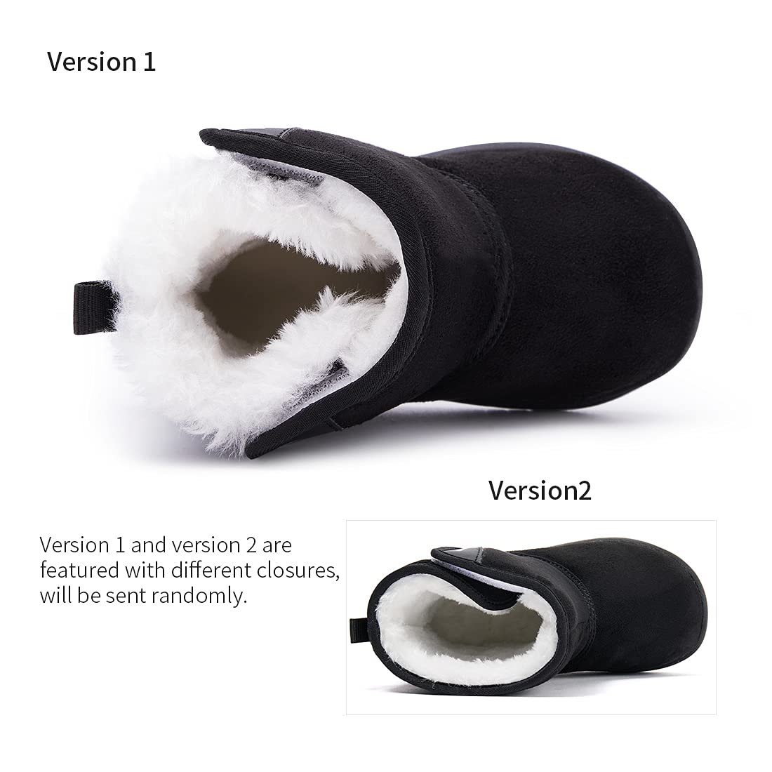 BMCiTYBM Baby Snow Boots Boys Girls Winter Fur Lined Shoes 6 9 12 18 24 Months Black Size 18-24 Months Toddler
