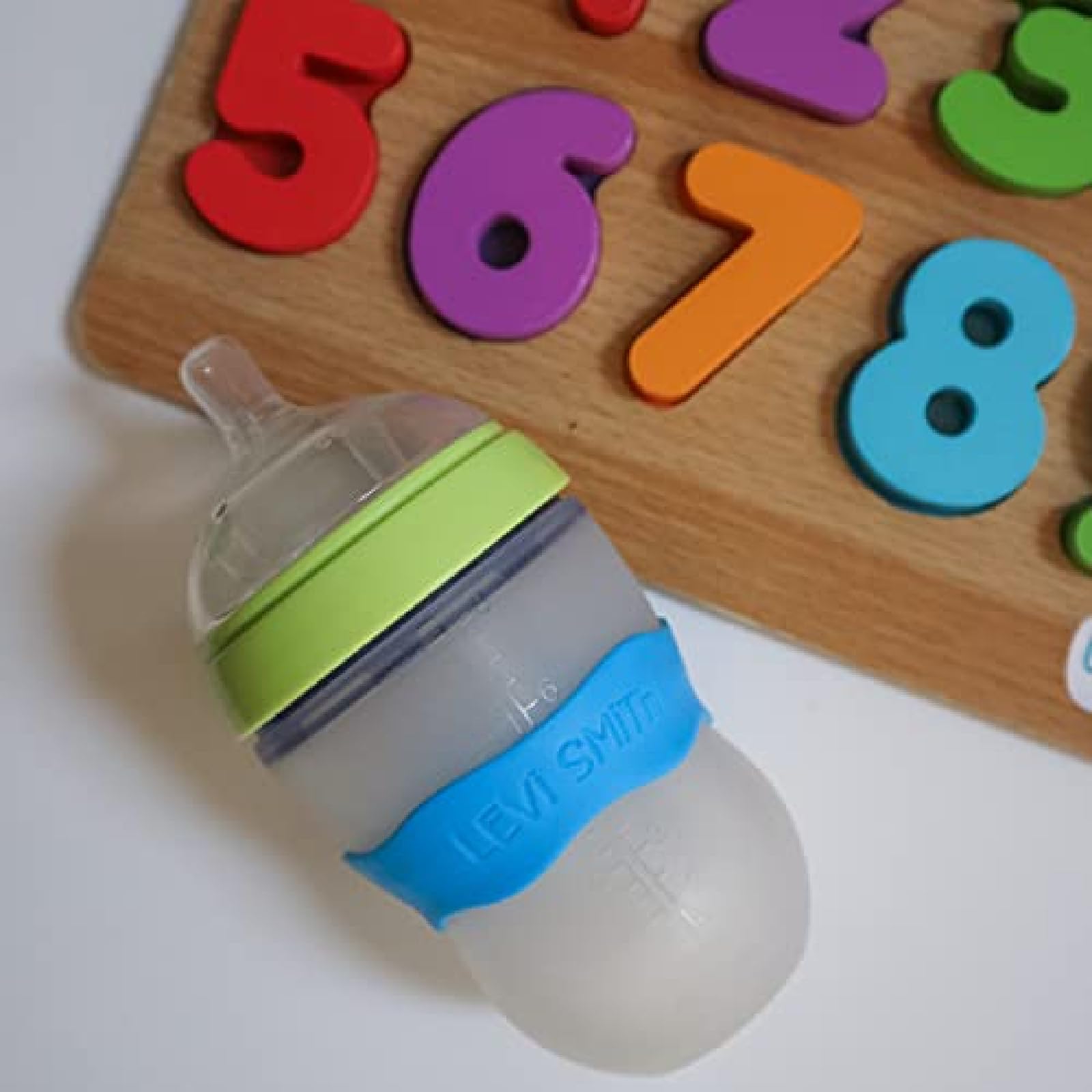 InchBug Orbit Labels Silicone Bottle Bands, 4-Pack, Kiwi Green