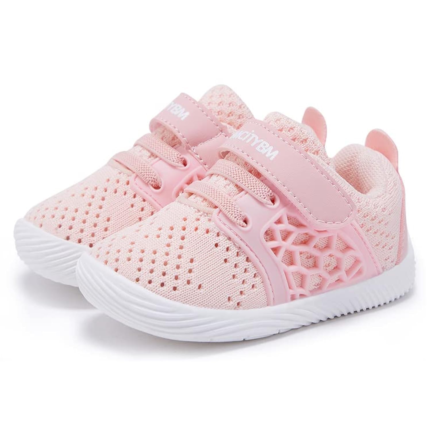 BMCiTYBM Baby Shoes Boys Girls Mesh Sneakers Infant Breathable Walking Shoes Lightweight Non-Slip First Walkers 6 9 12 18 24 Months Pink Size 18-24 Months Toddler