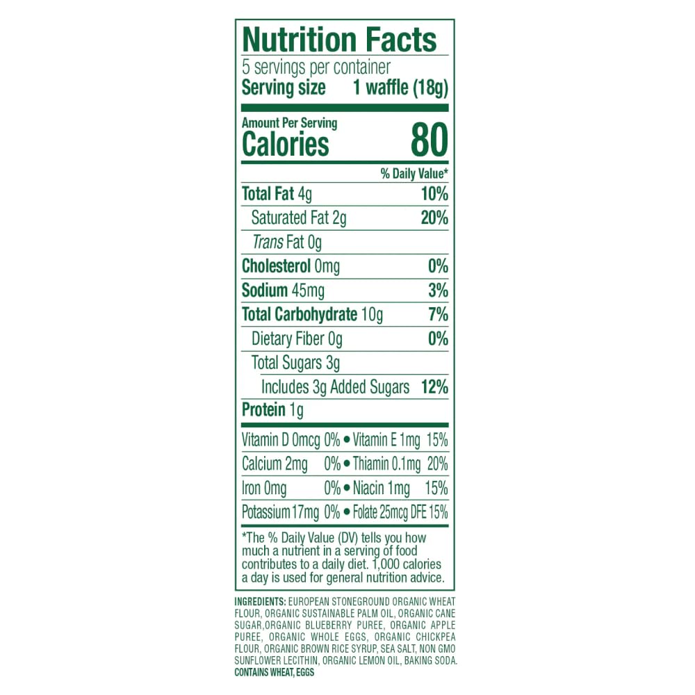 Sprout Organics, Toddler Snacks, CoComelon Blueberry Apple Wafflez, Single Serve Waffles, 50-Count