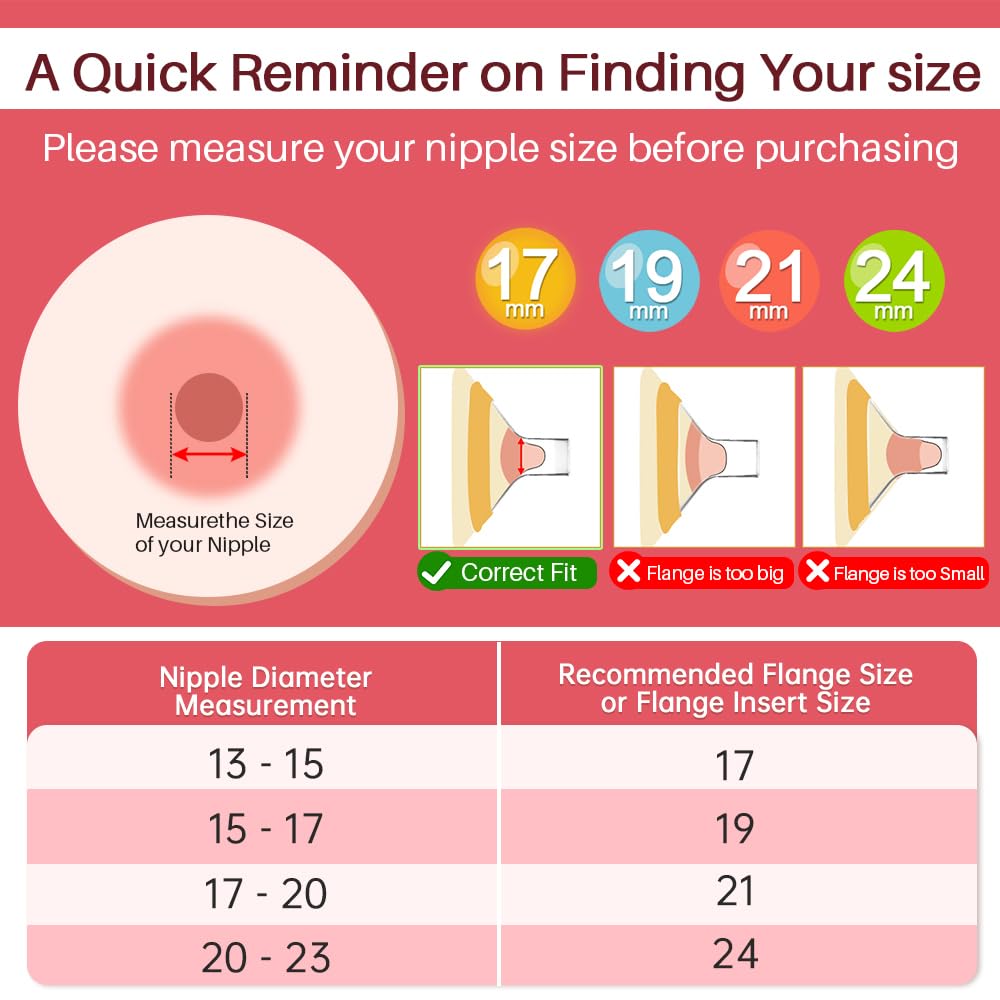 24 mm Oval Flanges Shields Compatible with Medela Pumps, Replacement Parts for Pump in Style, Symphony, Swing Maxi, Harmony and Personalfit Flex–Breast Pump Accessories
