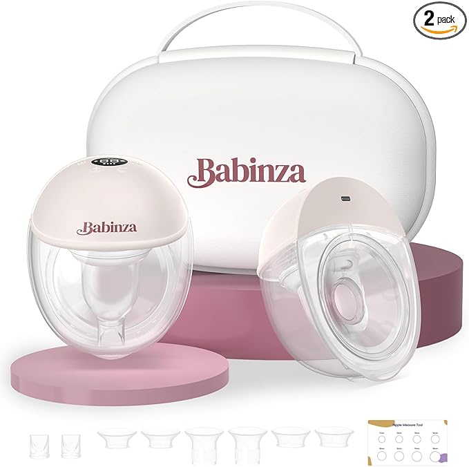 Breast Pump Hands Free, Wearable Breastfeeding Pump with 3 Modes & 9 Levels, Portable Electric Breast Pump with 17/19/21/24MM Flange, LED Display, Leak-Proof Design, 2 Pack