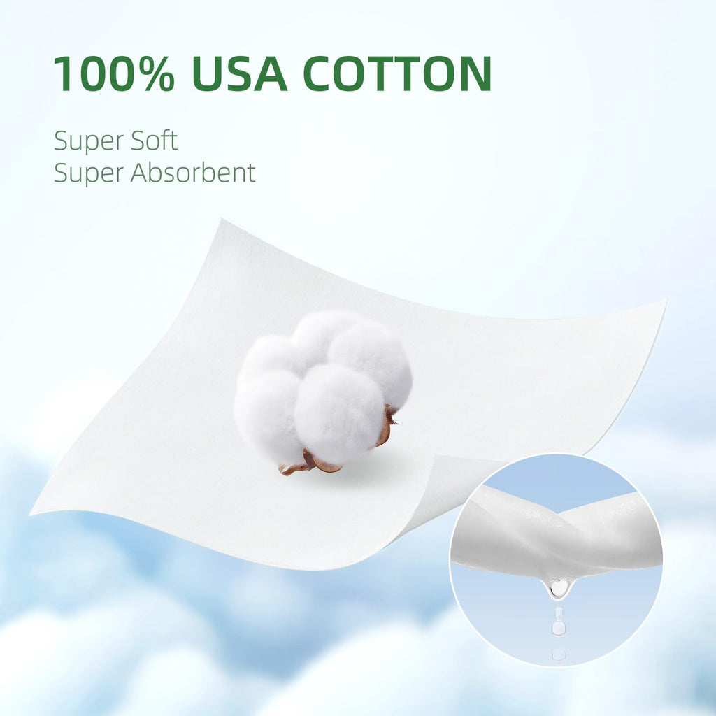 Dorahoney 100% USA Cotton Baby Wipes for Sensitive Skin, 99% Purified Water Unscented Wet Wipes, Hypoallergenic & Plastic-Free, 768 Count (12 Flip-Top Packs of 64)