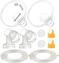 Maymom Breast Pump Kit Compatible with Medela Pump in Style Advanced Pump; 2xTwo-Piece 30mm Breastshield, 2 Valve, 4 Membrane, 2 Replacement Tubing; Replacement Part for Medela Shield, Valve