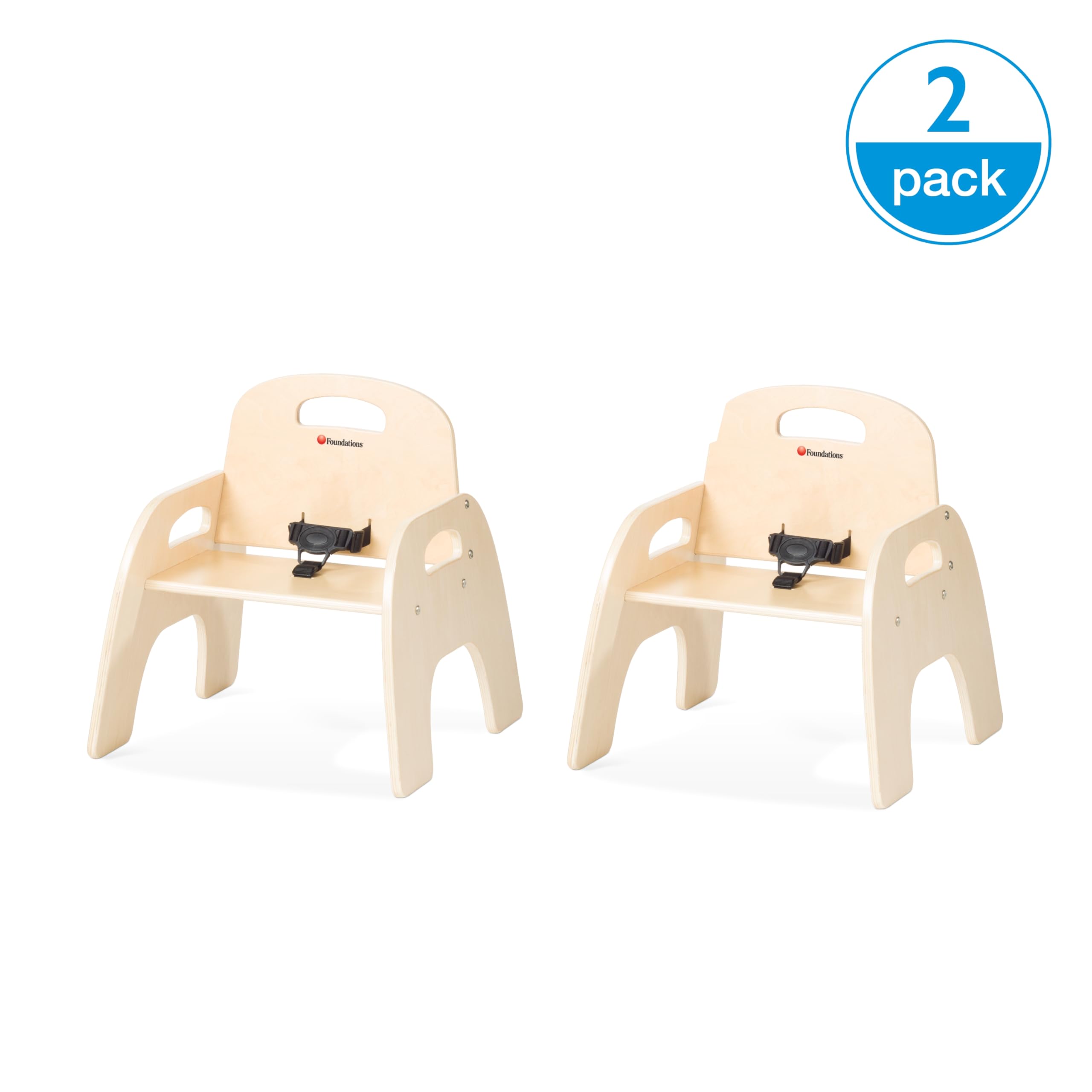 Foundations Simple Sitter Low 11" Wood Feeding Chairs Highchairs, 2 Pack