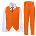 Lycody Boys Suit Vest Set Formal Dress Suits Wedding Outfit, Orange, Size 7