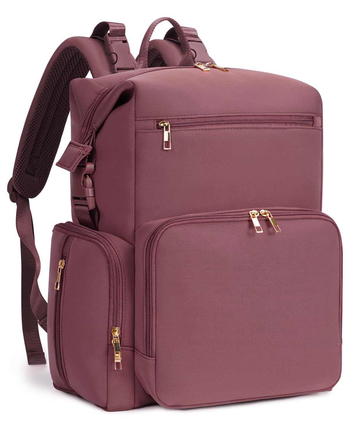 CEI-CEI Neoprene Diaper Bag Backpack with Changing Pad, Large Newborn Baby Maternity Bags Travel Tote with Insulated Pockets (Pink)