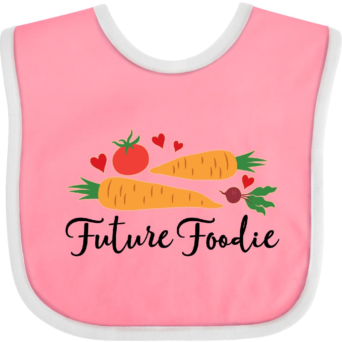 inktastic Future Foodie Cute Vegetable Baby Bib Heather and Black 2b13e