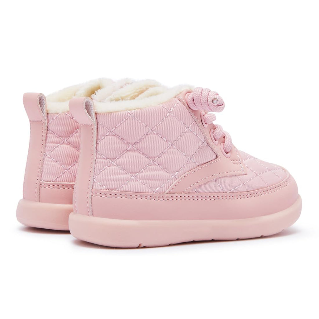 BMCiTYBM Baby Snow Boots Boy Girl Waterproof Infant Winter Warm Booties Nonslip Lightweight Outdoor Shoes for First Walkers Pink Size 12-18 Months Infant
