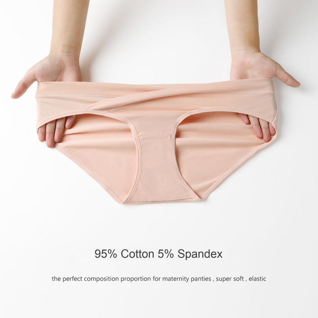 Angelhood 6 Pack Womens Cotton Maternity Underwear,Healthy Maternity Pregnancy Panties Postpartum Mother Under Bump Underwear