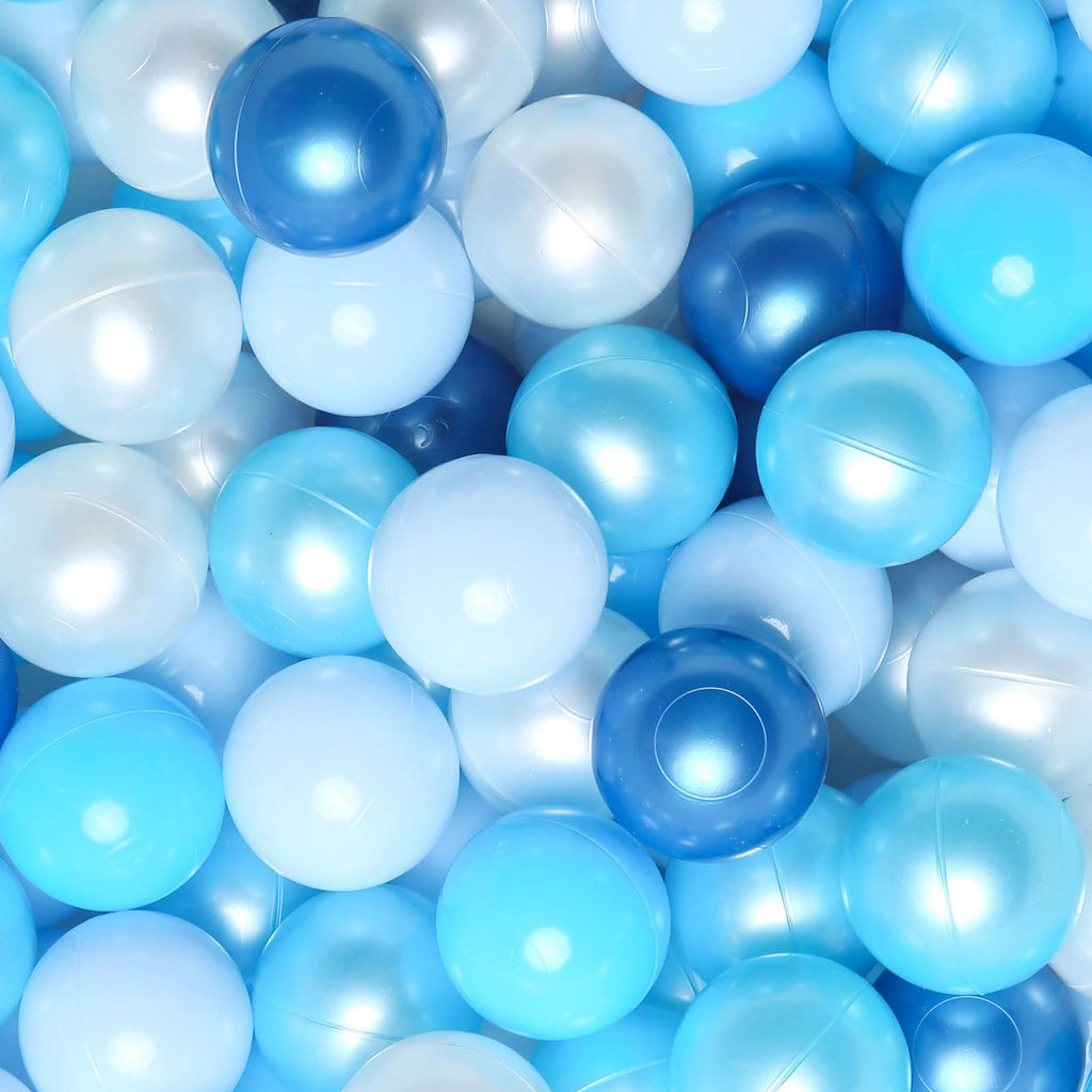 GOGOSO Ball Pits Balls Toddlers 50 100 200 500 Plastics Shape Ball Non-Phthalate Non-BPA Non-Toxic 2.2-Inch Crush Proof Play Balls,Pearl Blue Colors, 200 Balls