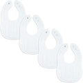 Comfy Cubs Muslin Bibs for Babies, Pack of 4 - Soft and Highly Absorbent, Feeding, Drool and Teething Bib, Adjustable Snaps - Stylish & Colorful Unisex Designs, Giftable Set - White
